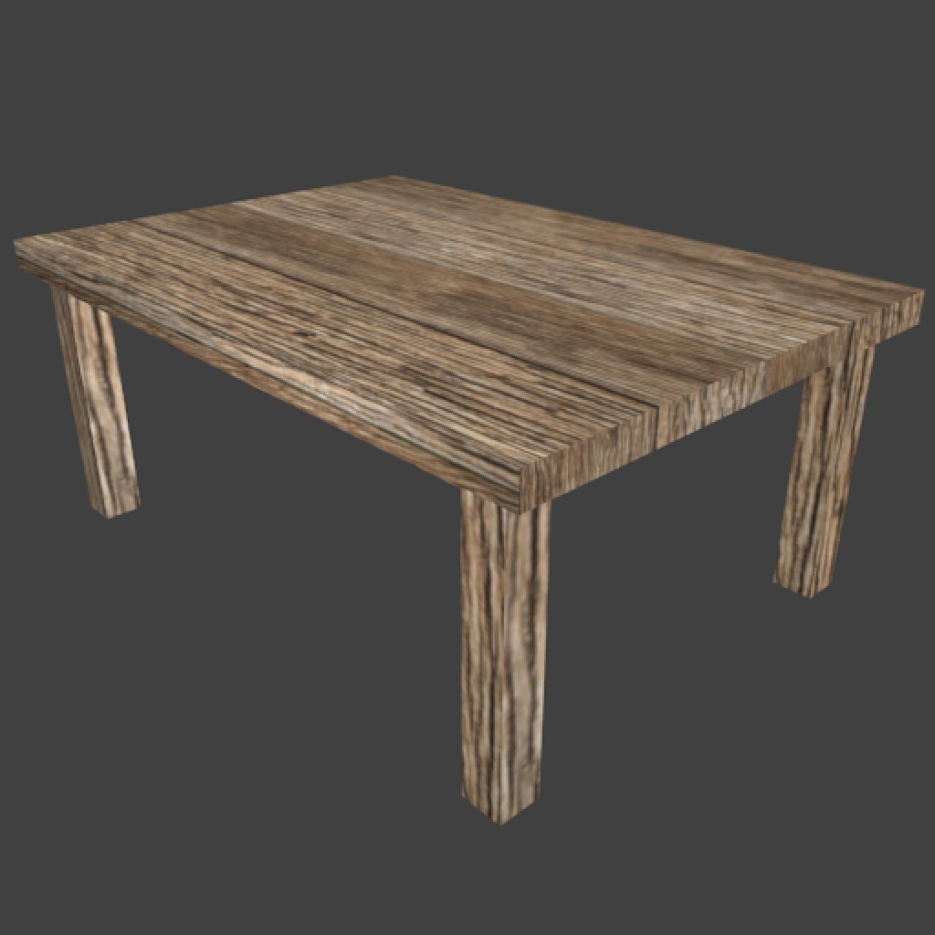 Wooden table lowpoly preview image 1